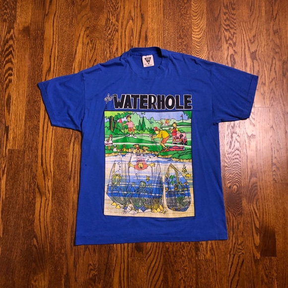 Vintage Other - The Waterhole Funny Cartoon Golf Graphic Vtg Shirt